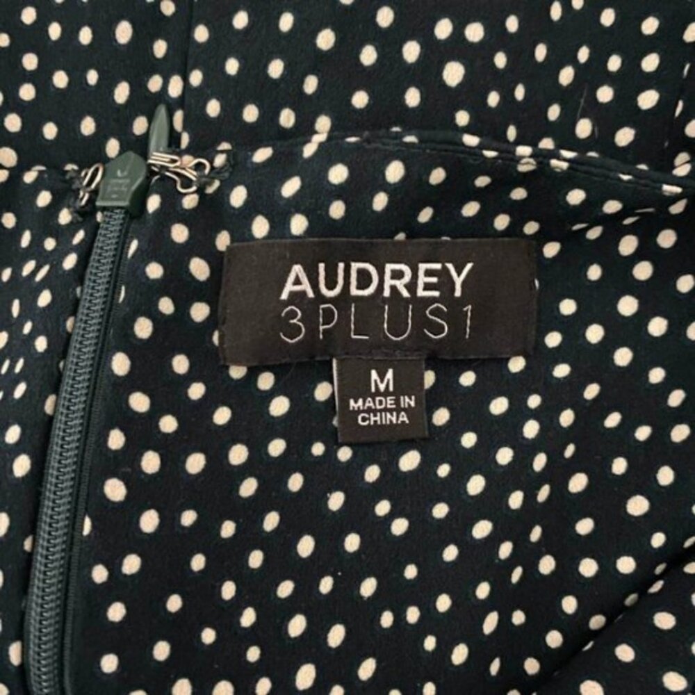 Audrey 3+1 Green Polka Dot Wide Leg Jumpsuit M Tie Front Spaghetti Strap Romper - Picture 10 of 12